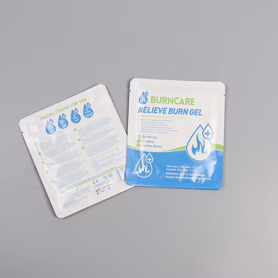Apósito de gel para quemaduras Apósito de gel para aliviar quemaduras 10cmx10cm
